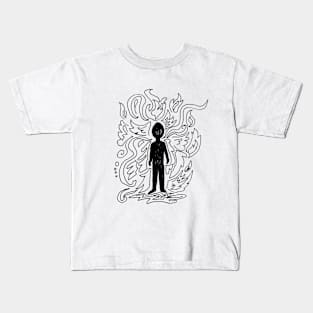 SOUL FIRE (BLACK AND WHITE) Kids T-Shirt